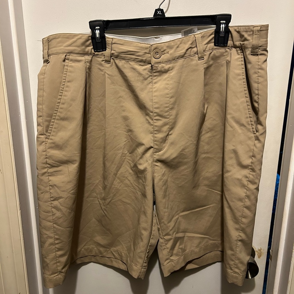Reebok Men's Khaki Flat Front Shorts